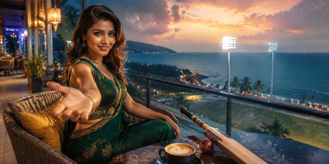 সেন্ট মার্টিন দ্বীপের সমুদ্র সৈকতে ক্রিকেট বেটিং উপভোগ করছেন একজন বেটর