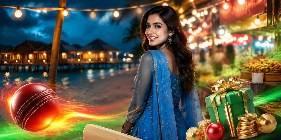 সেন্ট মার্টিনে শালোয়ার কামিজ পরিহিত একজন নারী ক্রিকেট বেটিং উপভোগ করছেন